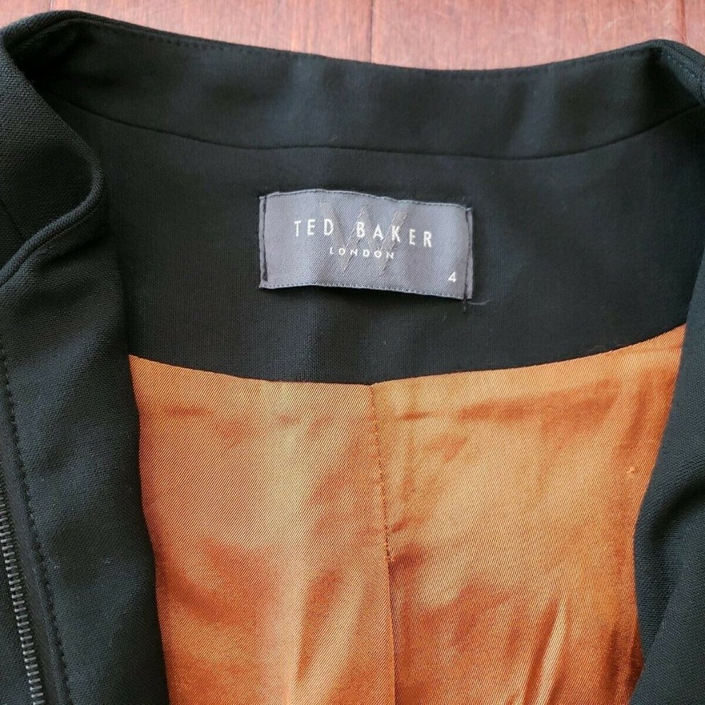 Ted Baker Black Linen Zip Coat- Career Executive - Picture 4 of 9